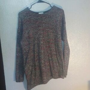 Pure Jill Cotton/Wool/Cashmere Blend Sweater with Slanted Bottom Hemn S